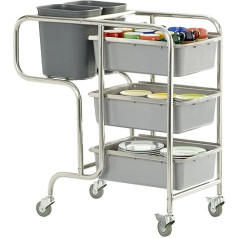 Saro Claire clearing trolley, metal, silver, 58 x 106 x 100 cm
