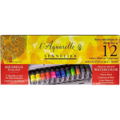 Sennelier - Aquarelle Metal Tin with 12 Tubes 10 ml
