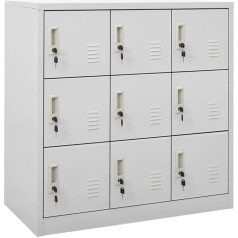 OHOOWOO Schließfachschrank Hellgrau 90x45x92,5 cm Stahl, Aufbewahrungsschränke, Schließfächer