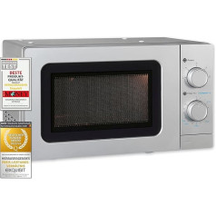 Exquisit Microwave WP 700 J17-3 Silver, 700 W Power, 20 L Cooking Space, Microwave Undermountable, 5 Programmes, Timer, Microwave Device, Space-Saving