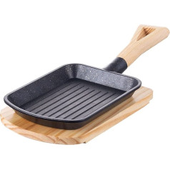 ZONLITYU Suppentopf Aluminum Baking Tray, Small Flat Spade with Handle, Meat Barbecue Iron Plate, Commercial Non Stick Barbecue(A)