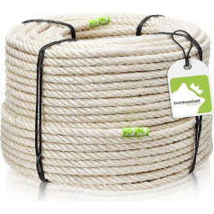 Kratzbaumland Premium Sisal Rope 8 mm, Natural Sisal Rope for Scratching Posts (Various Lengths) (220 Metres)