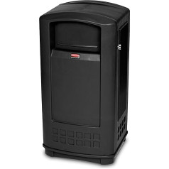 Rubbermaid Commercial Products 35 gal 132 Litre Landmark Jr Container with Ash Tray Top - Black