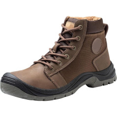ofeirhz Mens Waterproof Safety Boots Non Slip Steel Toe Cap Boots Puncture Proof Safety Shoes Outdoor Winter Ankle Boots with Arch Support Low Heel
