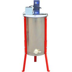 Electric Honey Extractor, 3 Frame 304 Stainless Steel Honey Centrifuge Extractor, with Transparent Lid and Height Adjustable Stand, for Apiaries and Family Use, 3 Frames