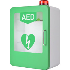AED Defibrillator Wall Mounted Storage Cabinet, Heart Defibrillation Alarm Box with Alarm System and Double Switch Control, Adjustable Divider, Space for a Variety of AED Models