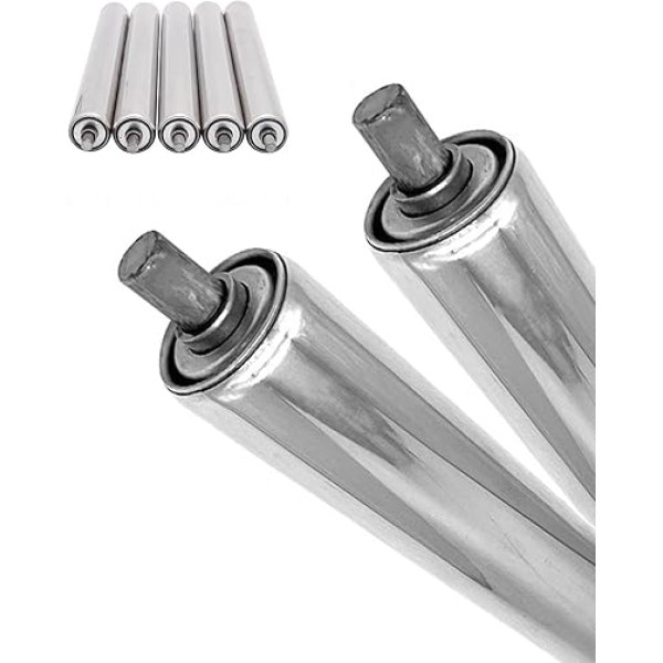 Förderband Förderrollen mit 2 Zoll Durchmesser für Kommerzielle Leitungen Ohne Antrieb, Spleißbares Schwerkraft-Flaschenrohr, 8 10 12 14 20 24 30 36 40 Zoll Länge, 5er-Pack(350mm (13 3/4