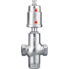 DN32 3 Way Stainless Steel Pneumatic Actuator Angle Valve Pneumatic Valve 16 Bar Steam Gas Oil Normally Closed (Single Action)