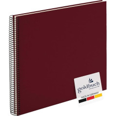 goldbuch Bella Vista Spiral Album with Picture Cut-Out, 40 Black Pages, Linen, Coffee Bronze