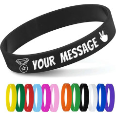 Personalised Silicone Bracelets Bulk Pack with Text Message, Custom Rubber Bracelets for Events, Motivation, Fundraisers, Awareness, Personalised Rubber Bracelets