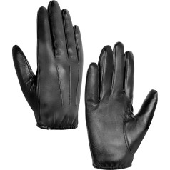 MELLIEX Men's Leather Gloves, Faux Leather Gloves, Thin, Unlined, Windproof, Touchscreen Leather Gloves