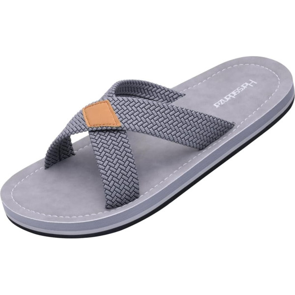 Harssidanzar KM229EU Men's Cross Slide Sandals Slip On Comfortable Lightweight Summer Slippers Shoes for Indoor and Outdoor Use Quick-Dry