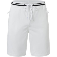 Huayuzh Kurze Hosen Herren Chino Shorts Sommer Stretch Cargo Baumwolle Hose Elastische Taille mit Reißverschlusstasche
