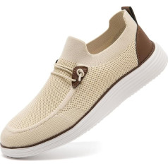 CAIQDM Comfortable nude slip-on loafers for men, skin-friendly, non-slip insoles, walking, casual shoes, retro fashion, lightweight and breathable, outdoor fitness, jogging shoes