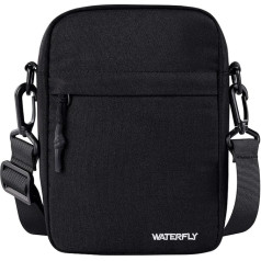 WATERFLY Shoulder Bag Messenger Bag: Men's Bag for Hanging Small Men's Mobile Phone Sling Bag Men's Shoulder Cross Bag Chest Bag Women's Crossbody Mobile Phone Case, Classic black, Contemporary