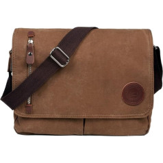 Losmile Shoulder Bag Retro Style Unisex Canvas School Bag, Messenger Bag for Work, University, Travel, Sports, for Men Brown