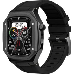 NEYENS Stainless Steel Watch Case Silicone Band for Apple Watch Series 9 8 7 6 5 4 SE Replacement Watch Case Watch Band Mod Kit for iWatch Series 45mm 44mm Accessories