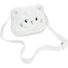 duoyif Shoulder Bags for Girls Children Plush Children's Bag Girls Handbag Cat Shoulder Bag Adjustable Shoulder Bag Small Cat Shoulder Bag White 19 x 15 x 5 cm, pink