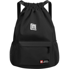 Eucomir Gym Bag Drawstring Waterproof Sports Bag, Large Drawstring Bag with Mesh Pockets, Water, Waterproof Nylon Bag with Drawstring, Gym Bag Women Men for Sports Swimming, Purple