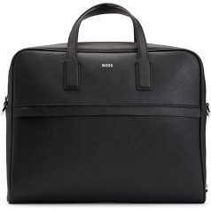 BOSS Men's Zair S doc case textured briefcase with logo lettering