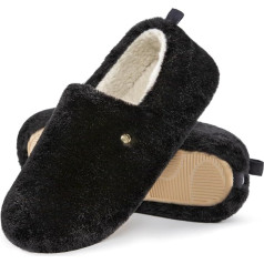 EverFoams Women's Closed Slippers Fluffy Faux Wool Soft Lightweight Non-Slip Indoor Outdoor Slippers