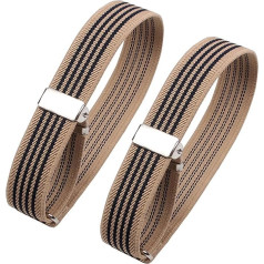 NIHENHAO Business Shirt Holder Wedding Shirt Sleeve Holder Shirt Sleeve Fixation Belt Elastic Sleeve Holder Shirt Bracelet Beige Stripe