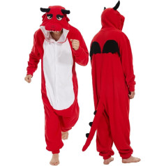 Laahoem Tier Drachen Pyjamas Unisex Erwachsene Kapuze Männer Frauen Overall Kostüm Cosplay Nachtwäsche