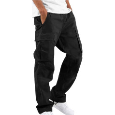 YAOHUOLE Men's Long Ranger Trousers Men's Trousers Long Regular Fit with Pockets Elastic Waistband