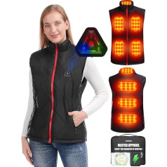 CYCYHEAT Women's Heated Vest with Power Bank, 12000 mAh, 7.4 V, Lightweight Heated Vest Jacket, Coat with Battery, Heated Clothing, 4-in-1 Smart Controller, Suitable for Cycling, Outdoor Work