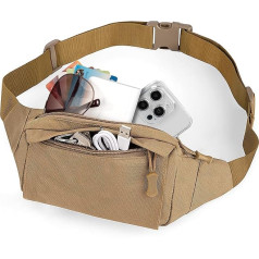 Bum Bag Belt Bag with 3 Individual Compartments Stylish Waist Bag Waterproof Bum Bag for Outdoor Running Hiking, brown, Classic