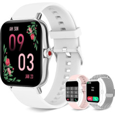 Women's Smartwatch with Phone Function 1.7 Inch Touchscreen IP67 Waterproof Sports Watch Outdoor Fitness Tracker with Heart Rate Monitor, Sleep Monitor, SpO2, Activity Tracker, 8 Sports Modes Smart