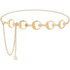 WERFORU Women's Fashion Waist Belt Metal Chain Belt Adjustable Waist Chain Hip Chain for Dresses