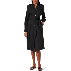 Amazon Essentials Women's Long Sleeve Georgette Midi Shirt Dress