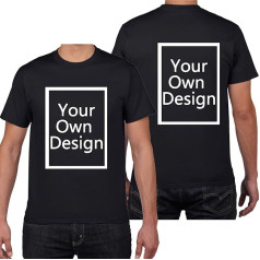 Custom T-Shirts for Men, Design Your Own Shirt, Add Text, Personalised T-Shirt, Front/Back