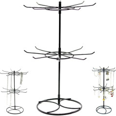 Jewellery Rack Jewellery Stand Chain Stand Jewellery Rotatable - 2-Level Removable Necklace Holder, Necklace Rotating Holder, 16 Hooks, Jewellery Tree for Necklaces & Bracelets, Rings & Earrings,