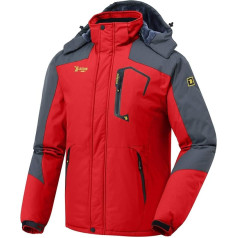 donhobo Men's Fleece Lining Winter Jacket, Waterproof, Breathable, Thickened, Warm, Windproof, Softshell Jacket, Outdoor, Functional Jacket with Removable Hood