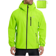 BALEAF Men's Rain Jacket, Cycling Jacket, Waterproof Outdoor Jacket, Windbreaker with Hood, 10,000 mm, H2O Waterproof Running Jacket, Breathable Hiking Jacket