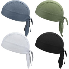 Bekecidi Pack of 4 Bandana for Men, Breathable Sports Wheel Cap, Sun Protection Headband, Hat Bandana for Outdoor, Climbing, Running, Hiking, multi-coloured