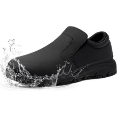 ZIGSAM Safety Shoes Men Women Non-Slip Cooking Shoes Waterproof Work Shoes Kitchen Lightweight SRC Comfortable Cushioning Work Shoes with Steel Toe Cap