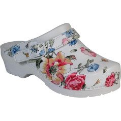 AWC-Footwear Damen Deko-line-Blumenmuster Arbeitsclogs