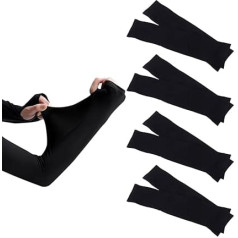 LAKJUOZ 4 Pairs of Arm Sleeves Cooling Sleeve Warmers for Men and Women Arm Warmers UV Protection Sun Protection Arm Sleeves UPF 50 Arm Cover Cooling Arm Warmers for Volleyball Cycling Basketball