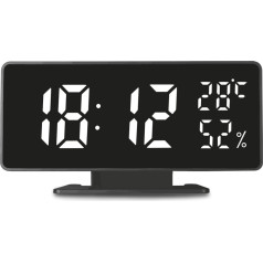 Pulkstenis ar modinātāja un termometra funkciju, , higrometrs, melns, GB395