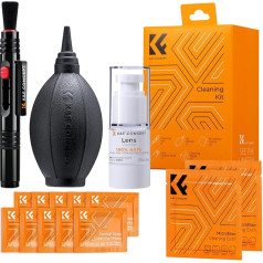 K&F Concept Camera Cleaning Kit for Lens and Lens Cleaning for Photo Tour (Including Lens Spen, Bellows, Microfibre Cloth, Wet Wipes & Liquid Cleaner)