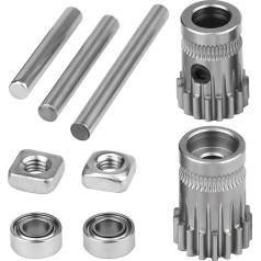 High Precision Hardened Steel MK3 Dual Drive Gearbox Nickel Plated 5mm Bore Compatible with DDB Extruder Prusa i3 MK2/MK2S/MK2.5 MK3S 3D Printer (Upgrade Gears)