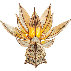 Wood Trick Fiery Bloom Luminous LED 3D Wooden Puzzles for Adults and Children to Build - Interactive Mechanical Movement - Engineer DIY Project, Mechanical 3D Puzzle Model Kits for