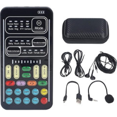 Voice Changer Kit, I9 Live Sound Card, 8 Sound Effects, Voice Adjustable Compatibility with Mobile Phone, Computer, Tablet, Switch, PS4