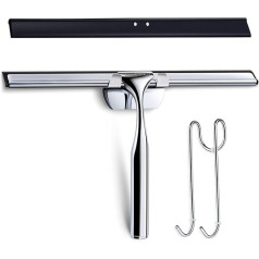 Love-KANKEI Shower Squeegee Window Squeegee with Rubber Lip Includes 1 Spare Lip and 1 Hook (28 cm)