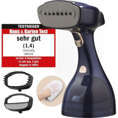 LEBENLANG Steamer Steam Straightener Test Winner - 1500 W & 300 ml Including Ironing Glove & Attachments I Pro Steam Steamer for Clothing & Clothing I Steam Iron sream Steamers Steam Iron Steam Device