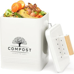 Perfnique Compost Bin for Kitchen, Compost Bin with Lid, Indoor Compost Bin with 2 Carbon Filters, Small Compost Bin, Food Waste Bin for Kitchen with
