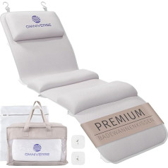 Bath Pillow Full Body Bath Pillow (125 x 40 cm) - White - Super Soft - Bath Mat with Head, Back, Back Padding - Quick Drying - Skin-friendly - Bath Mat with Pillow